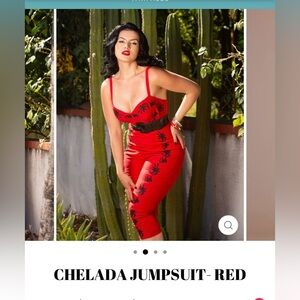 NWT Rockin Bettie Red Chelada Jumpsuit